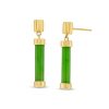 Zales Jade Cylinder Bar Drop Earrings In 10K Gold Earrings