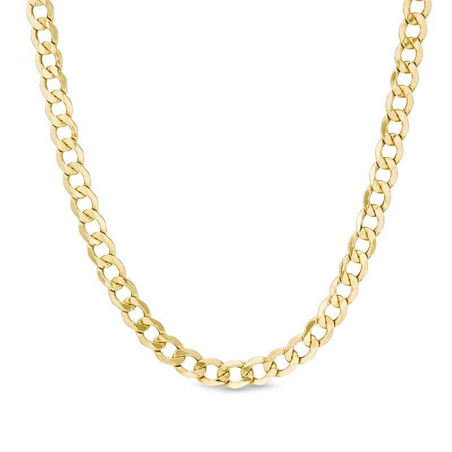 Zales Men'S 7.0Mm Curb Chain Necklace In Hollow 14K Gold - 24" Necklaces