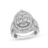 Zales 2 Ct. T.W. Pear Multi-Diamond Double Teardrop Frame Art Deco Engagement Ring In 14K White Gold Rings