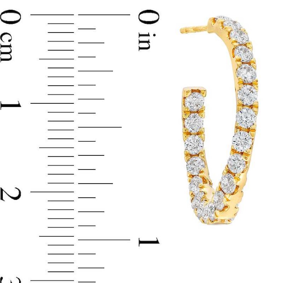 Zales 3 Ct. T.W. Certified Lab-Created Diamond Curved Open Hoop Earrings In 14K Gold (F/Si2) Earrings