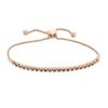 Zales 1/3 Ct. T.W. Enhanced Black And White Diamond Bezel-Set Bolo Bracelet In 10K Rose Gold - 9.5" Bracelets