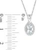 Zales Oval Aquamarine And 1/15 Ct. T.W. Diamond Frame Pendant In 10K White Gold Necklaces