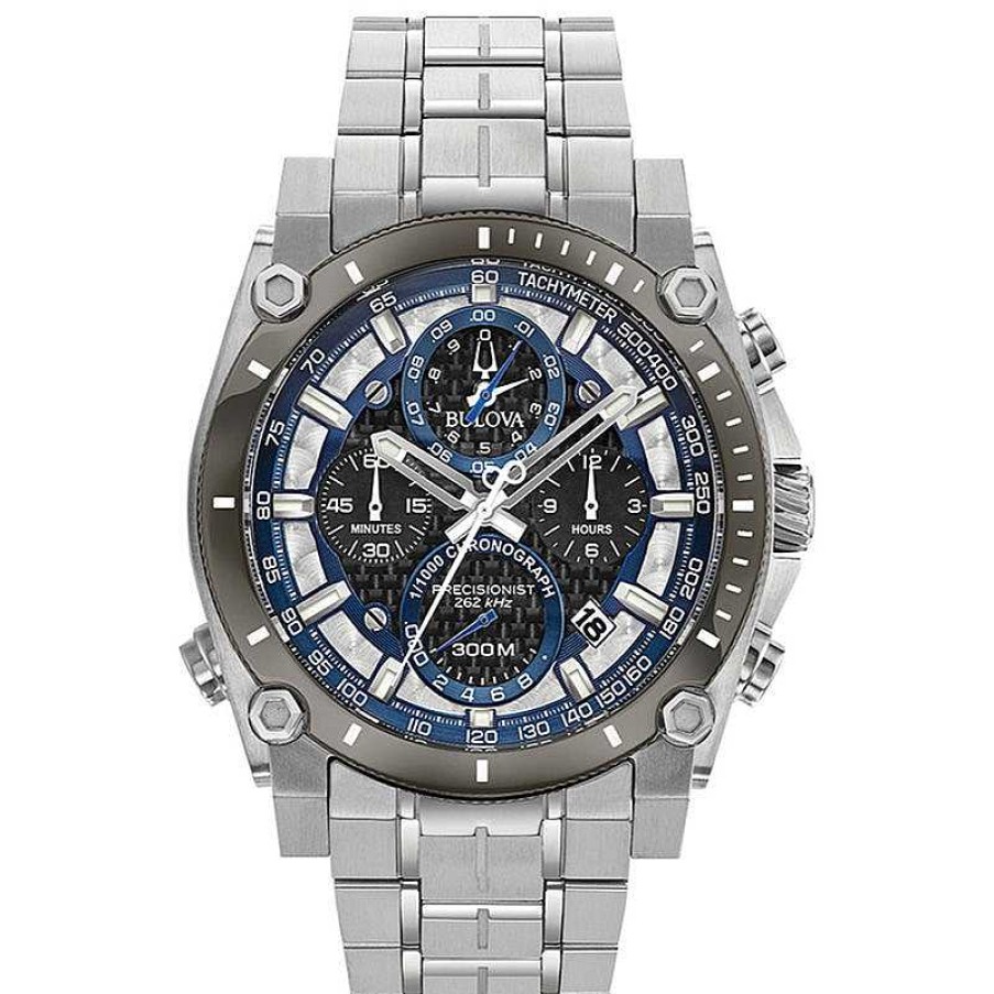 Bulova Men'S Bulova Precisionist Chronograph Watch With Black Dial (Model: 98B316) Watches