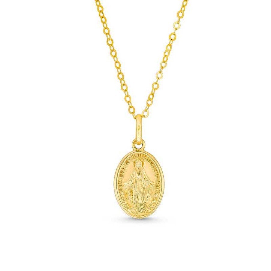 Zales Virgin Mary Pendant In Hollow 14K Gold Necklaces