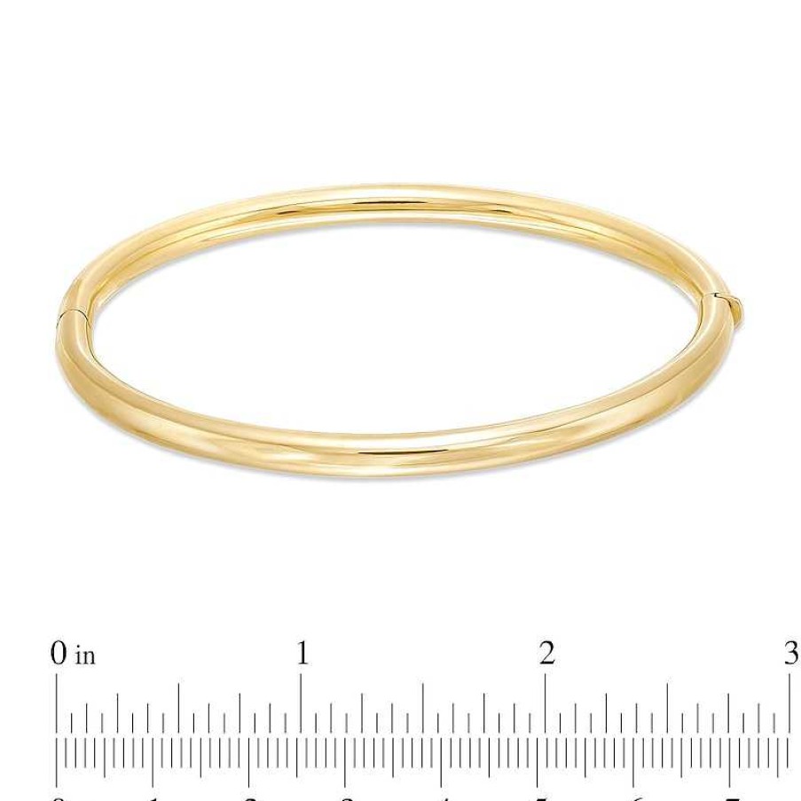 Zales Hollow 3.0Mm Tube Bangle Bracelet In 14K Gold - 7.25" Bracelets