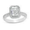 Zales 2 Ct. T.W. Certified Lab-Created Emerald-Cut Diamond Frame Engagement Ring In 14K White Gold (F/Vs2) Rings