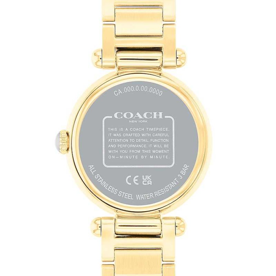 Coach Ladies' Coach Cary Crystal Accent Gold-Tone Ip Watch With Beige Mother-Of-Pearl Dial (Model: 14504183) Watches