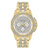 Bulova Men'S Bulova Crystal Accent Gold-Tone Watch With Silver-Tone Dial (Model: 98C126) Watches