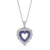 Zales Blue Ceylon And White Lab-Created Sapphire Heart Pendant In Sterling Silver Necklaces