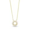 Zales Cultured Pearl And 1/15 Ct. T.W. Diamond Mini Circle Necklace In 10K Gold - 18" Necklaces