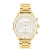 Coach Ladies' Coach Cruiser Gold-Tone And White Ceramic Bezel Chronograph Watch With White Dial (Model: 14504051) Watches