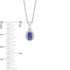 Zales Oval Blue And White Lab-Created Sapphire Frame Pendant, Ring And Stud Earrings Set In Sterling Silver - Size 7 Earrings