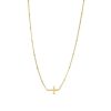 Zales Bead Station Cross Necklace In Solid 14K Gold - 22" Necklaces