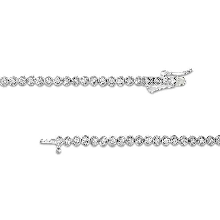 Zales 4-3/8 Ct. T.W. Emerald-Cut Lab-Created Diamond Halo Drop Necklace In 10K White Gold Necklaces