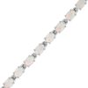 Zales Oval Lab-Created Opal Link Line Bracelet In Sterling Silver 7.25" Bracelets