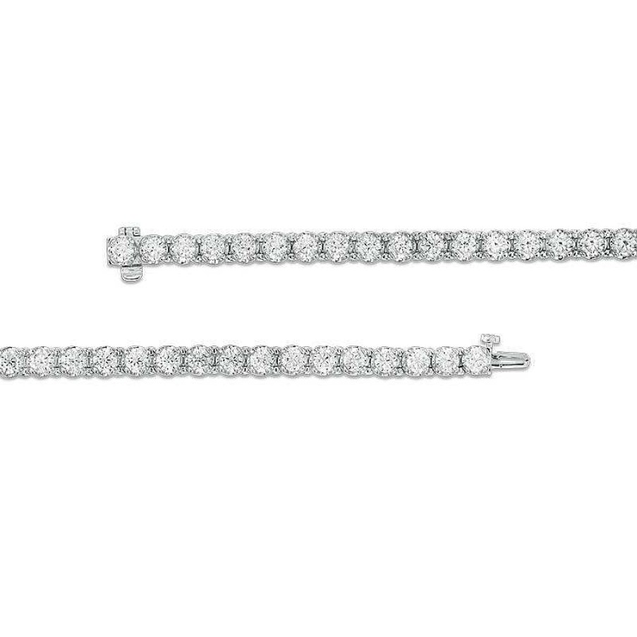 Zales 8 Ct. T.W. Diamond Tulip Tennis Bracelet In 10K White Gold Bracelets