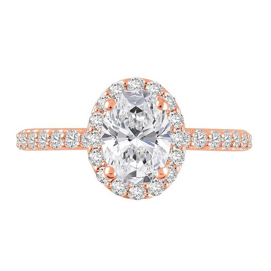 Zales 1-1/2 Ct. T.W. Oval Certified Lab-Created Diamond Frame Engagement Ring In 14K Rose Gold (F/Vs2) Rings