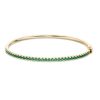 Zales Lab-Created Emerald Bangle In Sterling Silver With 14K Gold Plate Bracelets