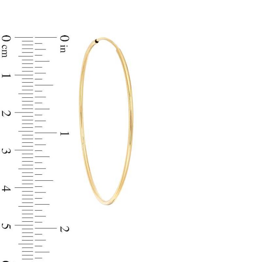 Zales 40.0Mm Continuous Tube Hoop Earrings In 10K Gold Earrings