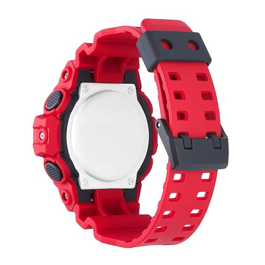 Casio G-Shock Men'S Casio G-Shock Classic Red Resin Strap Watch With Black Dial (Model: Ga700-4A) Watches