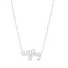 Zales Love Talks 1/6 Ct. T.W. Diamond "Wifey" Cursive Script Necklace In Sterling Silver Necklaces