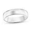 Zales 5.0Mm Engravable Low Dome Comfort-Fit Wedding Band In 14K White Gold (1 Line) Rings