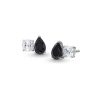 Zales Cushion-Cut Black Onyx And Pear-Shaped White Lab-Created Sapphire Toi Et Moi Stud Earrings In Sterling Silver Earrings