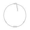 Zales 1/10 Ct. T.W. Diamond Infinity Anklet In Sterling Silver 10" Bracelets