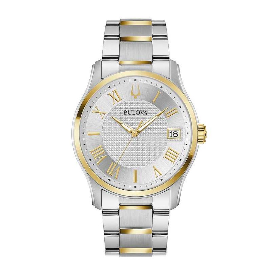 Bulova Men'S Bulova Classic Wilton Two-Tone Watch With Silver-Tone Dial (Model: 98B391) Watches