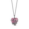 Zales Enchanted Disney Villains Maleficent 1/8 Ct. T.W. Diamond And Heart-Shaped Rhodonite Pendant In Sterling Silver Necklaces