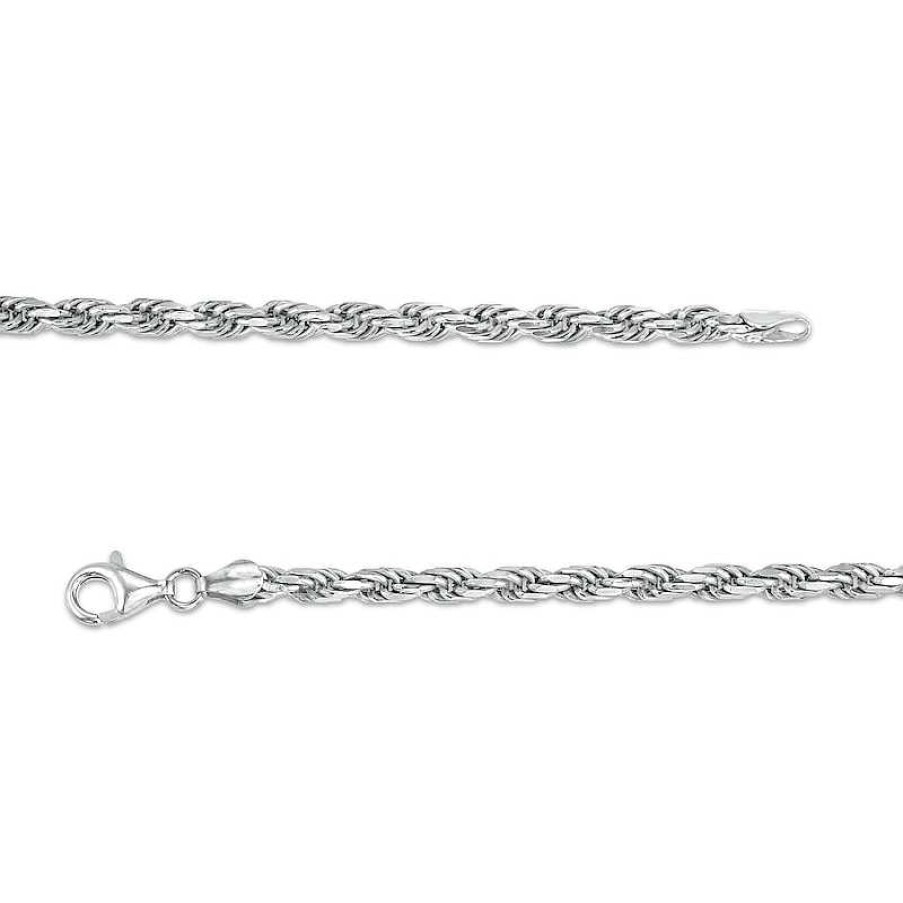 Zales Men'S 3.5Mm Rope Chain Necklace In Solid Sterling Silver - 24" Necklaces