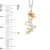 Zales Enchanted Disney Belle 1/15 Ct. T.W. Diamond Rose Pendant In Sterling Silver And 10K Gold - 19" Necklaces