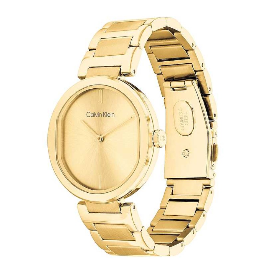 Calvin Klein Ladies' Calvin Klein Gold-Tone Ip Watch With Champagne Dial (Model: 25200252) Watches