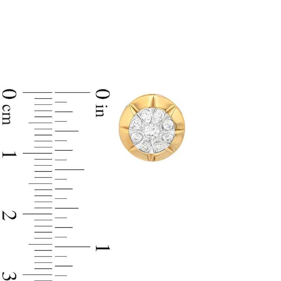 Zales 1/2 Ct. T.W. Multi-Diamond Stud Earrings In 10K Two-Tone Gold Earrings