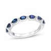 Zales Vera Wang Love Collection Sideways Marquise Blue Sapphire Seven Stone Band In 14K White Gold Rings