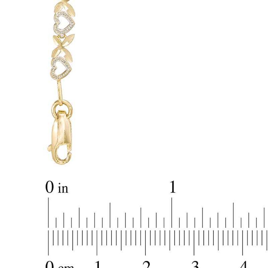 Zales Alternating "X" And Heart Bracelet In 10K Two-Tone Gold - 7.25" Bracelets