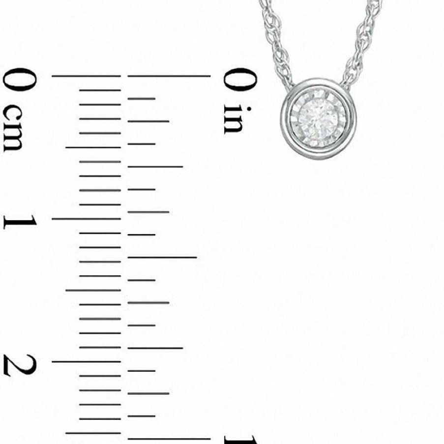 Zales 1/10 Ct. Diamond Solitaire Pendant In 10K White Gold (I/I3) Necklaces