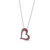 Zales Lab-Created Ruby And White Lab-Created Sapphire Reversible Tilted Open Heart Pendant In Sterling Silver Necklaces