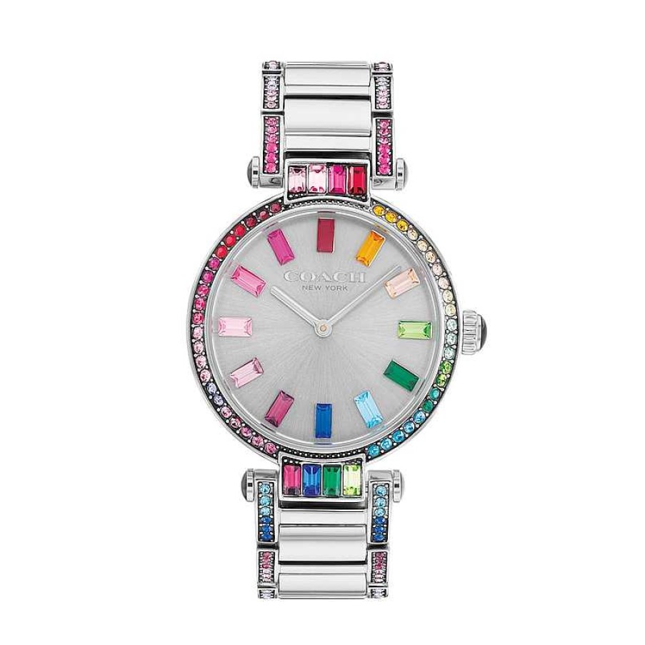 Coach Ladies' Coach Cary Multi-Coloured Rainbow Crystal Accent Watch With Silver-Tone Dial (Model: 14503835) Watches