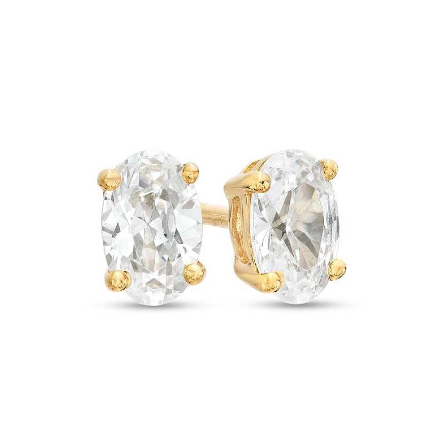 Zales 1/2 Ct. T.W. Certified Oval Lab-Created Diamond Solitaire Stud Earrings In 14K Gold (F/Si2) Earrings