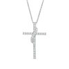 Zales 1/2 Ct. T.W. Diamond Cross With Sash Pendant In 10K White Gold Necklaces