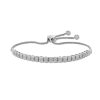 Zales 1 Ct. T.W. Diamond Line Bolo Bracelet In 10K White Gold - 9" Bracelets