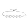 Zales 1/20 Ct. T.W. Diamond Five Open Hearts Bolo Bracelet In Sterling Silver - 9.5" Bracelets