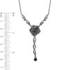 Zales Enchanted Disney Villains Maleficent Onyx And 1/2 Ct. T.W. Black Diamond Rose Pendant In Sterling Silver Necklaces