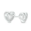 Zales 1/8 Ct. T.W. Diamond Solitaire Heart-Shaped Stud Earrings In 10K White Gold (I/I3) Earrings