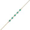 Zales Oval Emerald And Diamond Accent Twist Five Stone Bracelet In 10K Gold 8.0" Bracelets