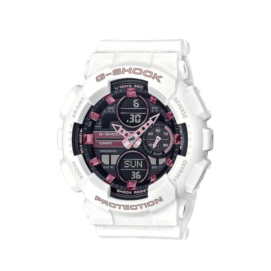 Casio G-Shock Ladies' Casio G-Shock Classic White Resin Strap Watch With Black Dial (Model: Gmas140M-7A) Watches