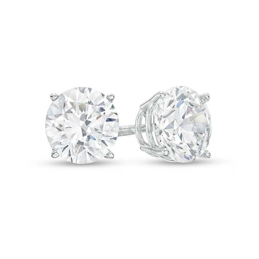 Zales 4 Ct. T.W. Certified Lab-Created Diamond Solitaire Stud Earrings In 14K White Gold (F/Si2) Earrings