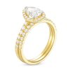 Zales 1-3/4 Ct. T.W. Certified Pear-Shaped Lab-Created Diamond Frame Bridal Set In 14K Gold (I/Si2) Rings