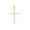 Zales Twist Textured Cross Charm In 10K Gold Necklaces